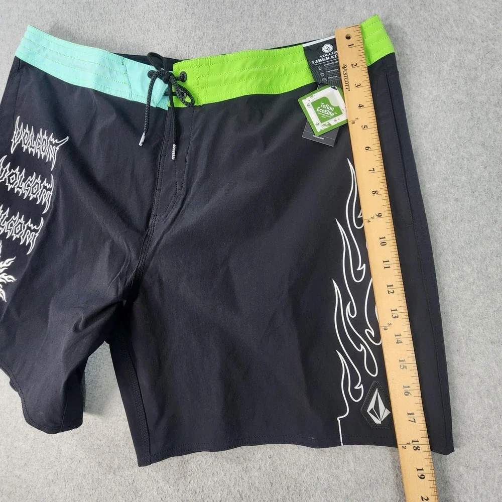 Volcom‎ About Time Liberators Boardshorts Mens 40 Black Teflon EcoElite Stretch